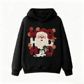 VINESU Cotton Christmas Hoodie | Creative "HO HO" Santa Printed Design