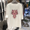 VINESU A29 - Rhinestone Tiger Oversized Tee