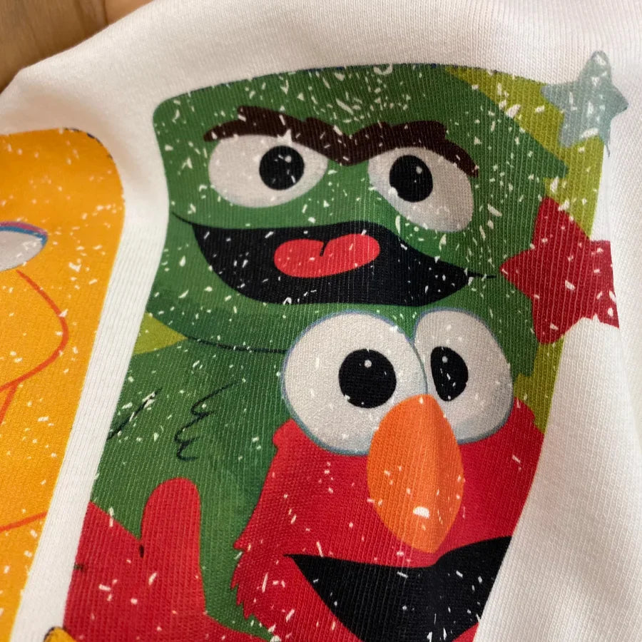 A154 - Elmo Graphic Tee - Retro 90s Pop Art Cartoon T-Shirt - 220g Premium Heavyweight Cotton