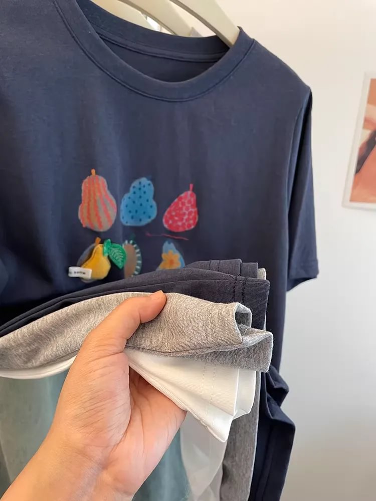 A97 - 3D Padded Fruit & Veggie Plush Tee – Heavyweight Structured Cotton