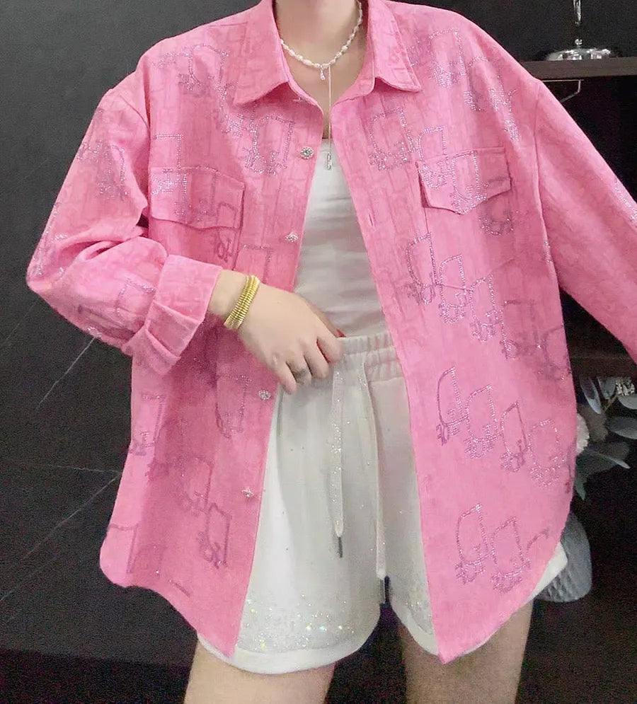 VINESU | Heavy Diamond Jacquard Denim Shirt