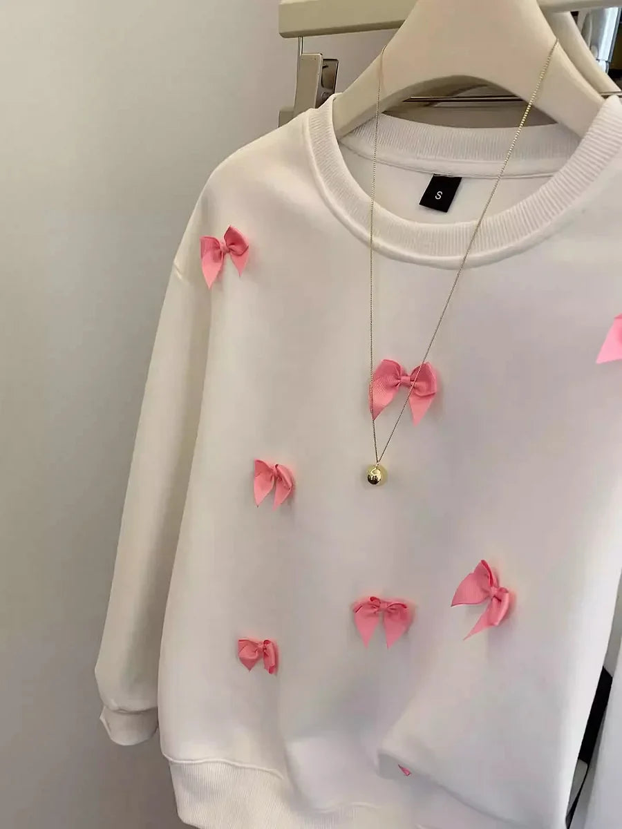 VINESU Sweet Style! Sweatshirt Covered in Pink Bows