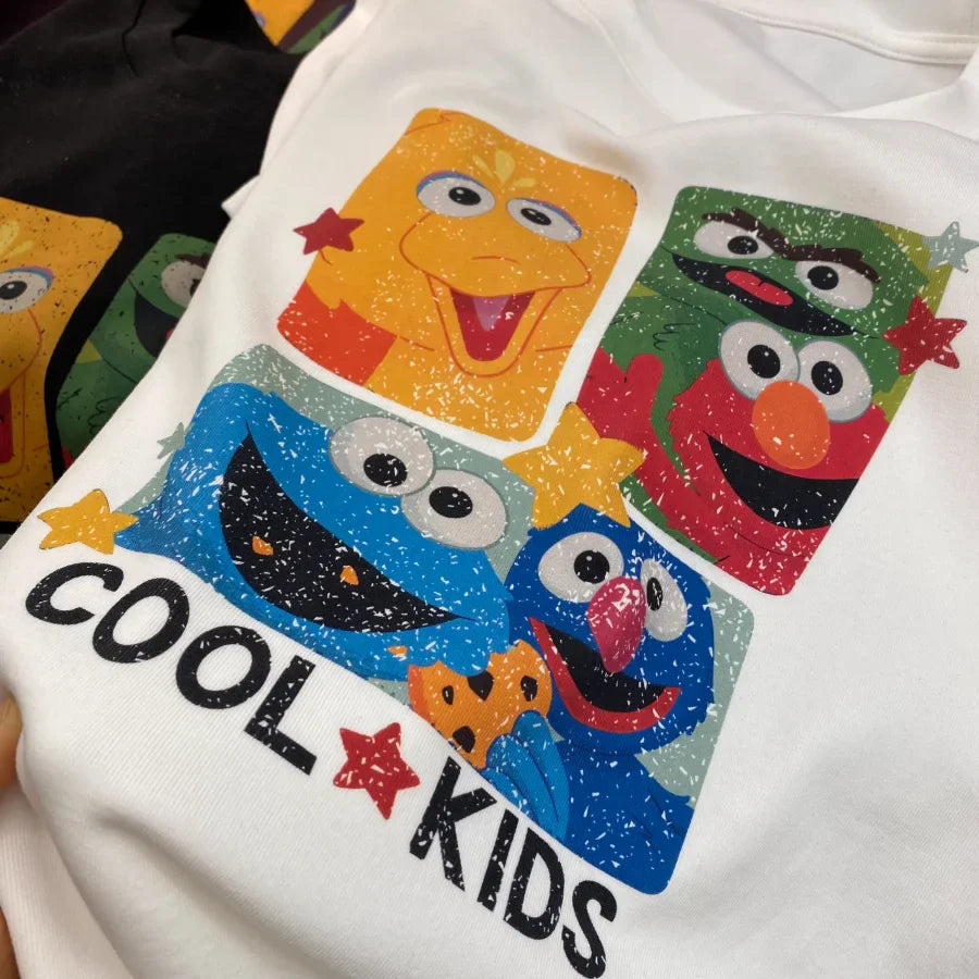 A154 - Elmo Graphic Tee - Retro 90s Pop Art Cartoon T-Shirt - 220g Premium Heavyweight Cotton