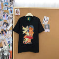 VINESU A19 - Vintage Girl & Doll Pearl & Rhinestone Embellished Cotton T-Shirt