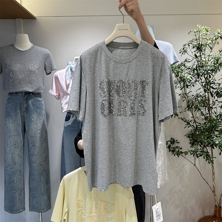 A165 - 320g Ultra-Heavyweight Beaded Graphic Tee - Premium Structured Boxy Fit Cotton T-Shirt - Luxury Artisanal Streetwear