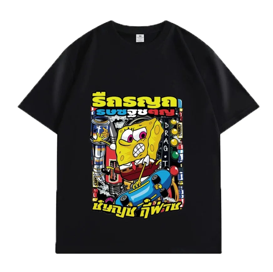 VINESU SpongeBob Printed Heavyweight T-shirts