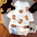 A101 - Oversized Graphic T-Shirt - Cute 3D Sequin Tiger Print Loose Cotton Tee with Pom-Pom Accents