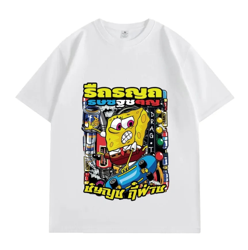 VINESU SpongeBob Printed Heavyweight T-shirts