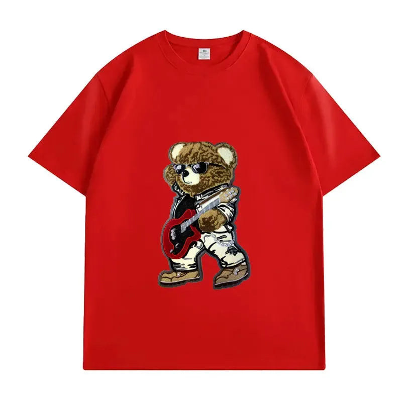 VINESU Rock Bear - Heavyweight 3D Pearl Embellished Tee