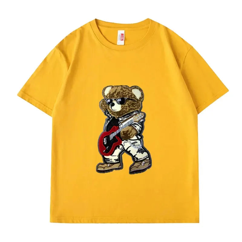 VINESU Rock Bear - Heavyweight 3D Pearl Embellished Tee