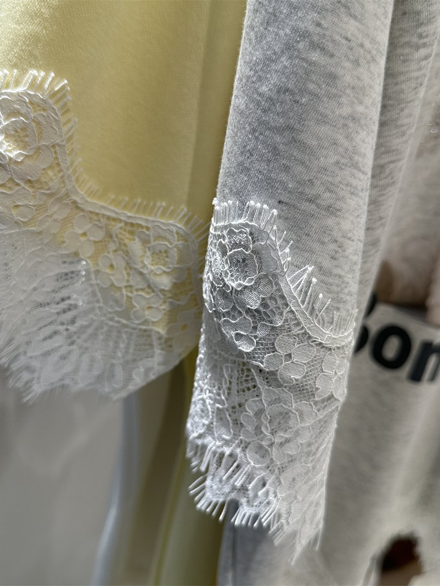 A171 - Artisanal Lace & Rhinestone Lamb Tee: 220g Breathable Premium Cotton