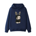 VINESU Cool Bling Bunny Ear Embroidered Hoodie｜3D Embroidery + Rhinestone Ears