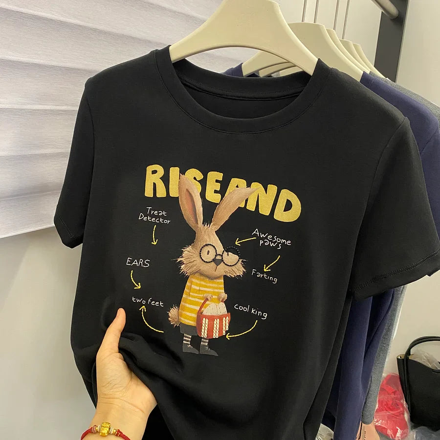 A193 - Unisex Graphic Tee - Heavyweight 220g Premium Cotton T-Shirt with Hand-Finished Embroidery Detail
