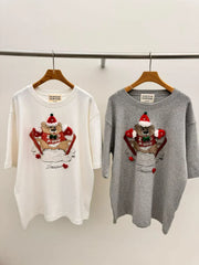 Vinesu A79 - 3D Plush Teddy Bear Christmas T-Shirt