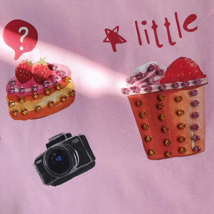 VINESU A17 - "Sweet" Bear Hand-Embellished T-Shirt