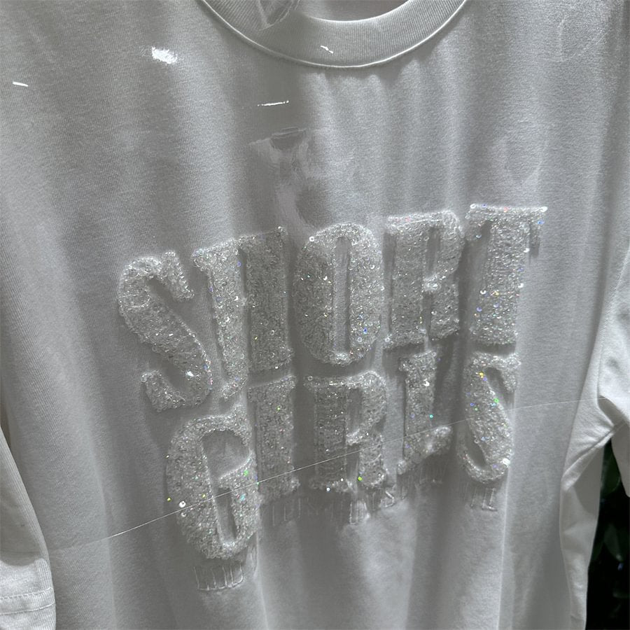 A165 - 320g Ultra-Heavyweight Beaded Graphic Tee - Premium Structured Boxy Fit Cotton T-Shirt - Luxury Artisanal Streetwear