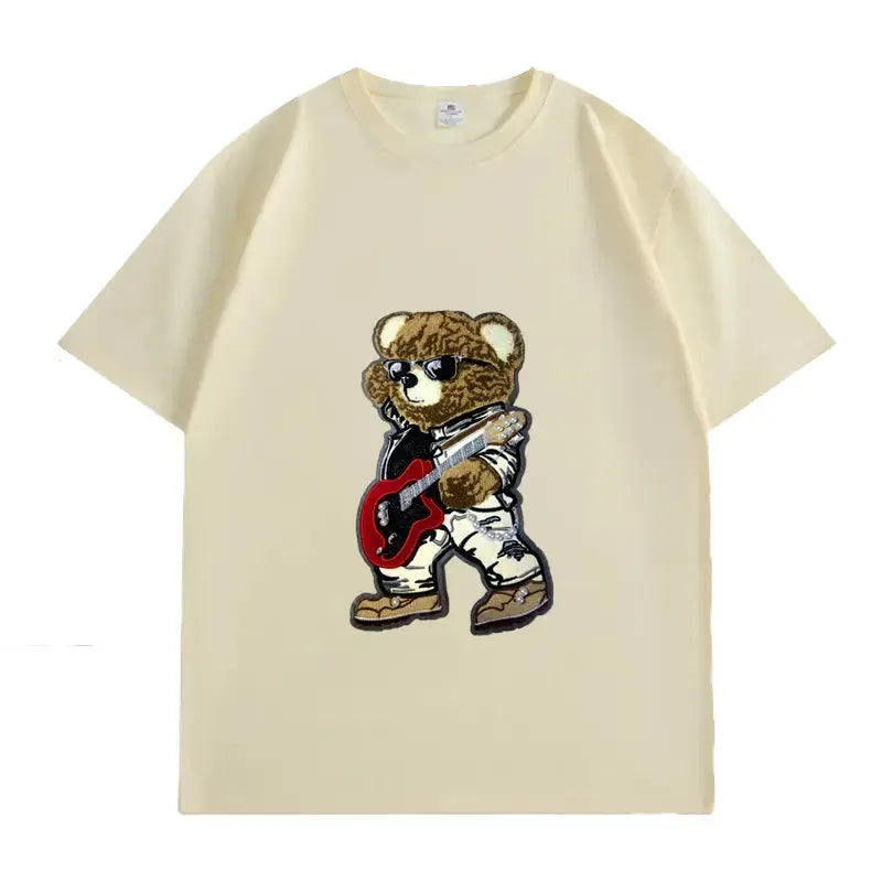 VINESU Rock Bear - Heavyweight 3D Pearl Embellished Tee