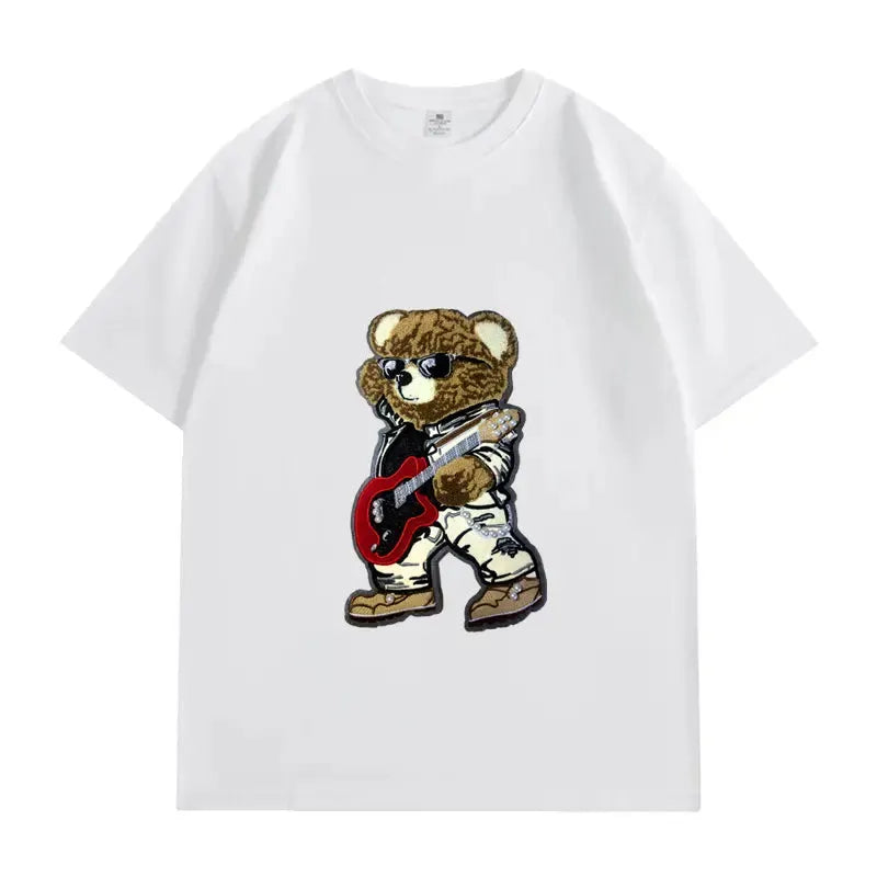 VINESU Rock Bear - Heavyweight 3D Pearl Embellished Tee