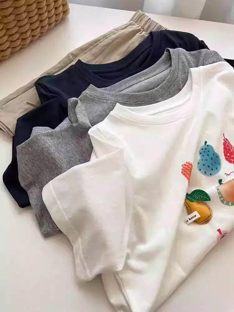 A97 - 3D Padded Fruit & Veggie Plush Tee – Heavyweight Structured Cotton