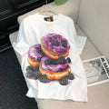 VINESU Heavy Beaded Donut Print Short Sleeve