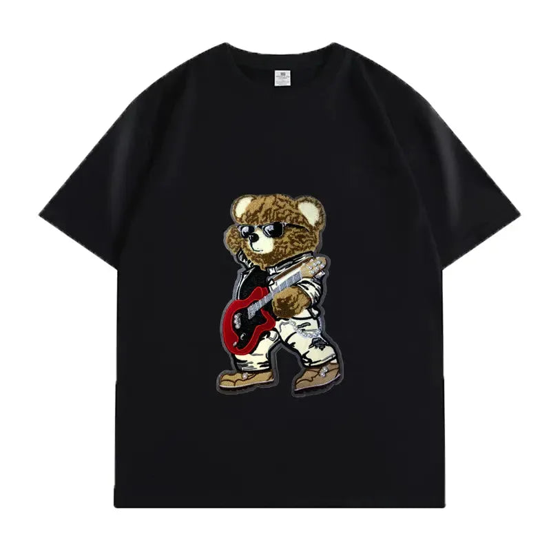 VINESU Rock Bear - Heavyweight 3D Pearl Embellished Tee