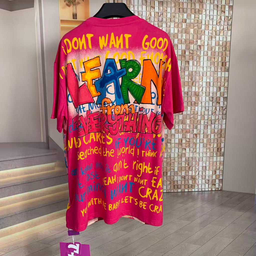 A245 - Betty Boop Rhinestone Embellished Oversized Graphic Tee