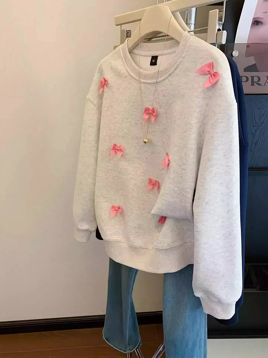 VINESU Sweet Style! Sweatshirt Covered in Pink Bows