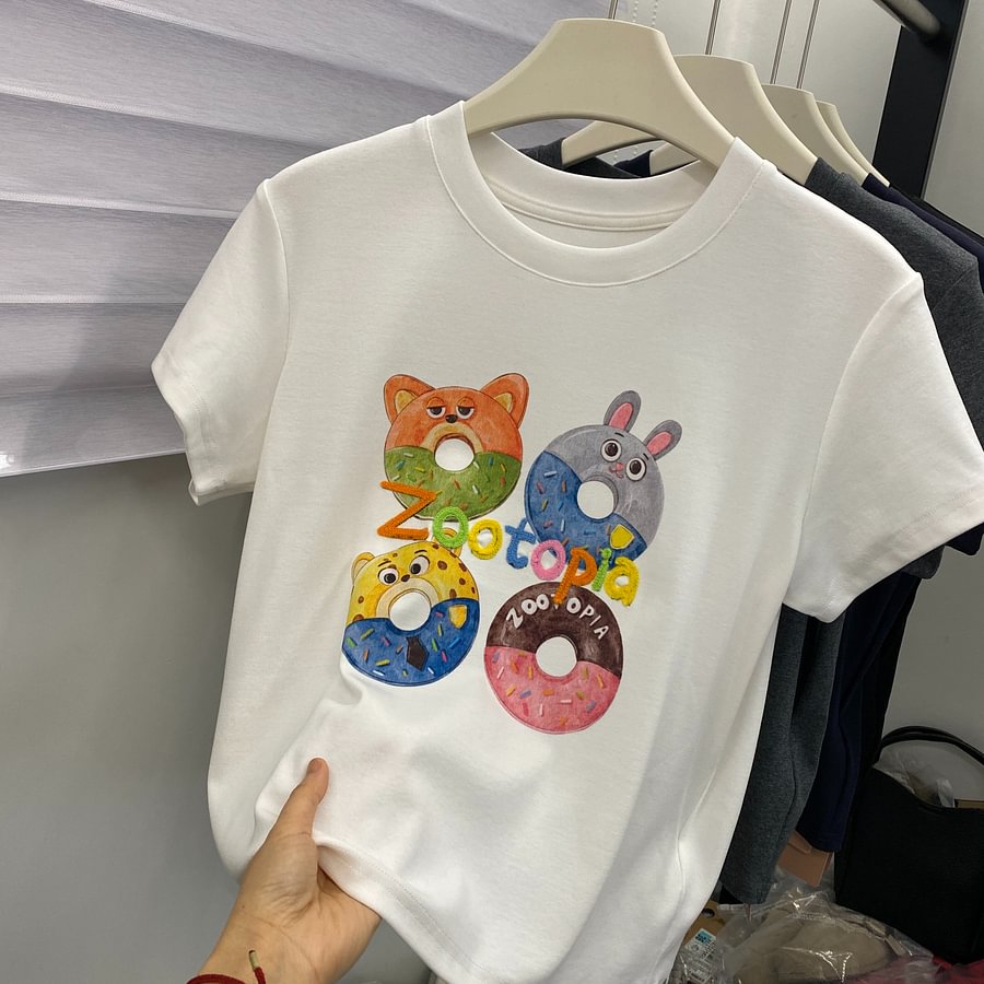 A179 - Zootopia Nick & Judy Graphic Tee - Hand-Embroidered Lettering - 220g Premium Heavyweight Cotton