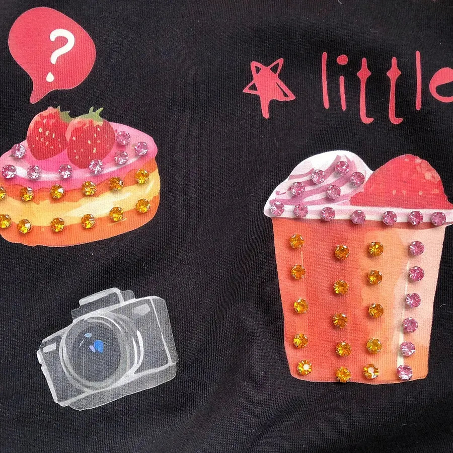 VINESU A17 - "Sweet" Bear Hand-Embellished T-Shirt