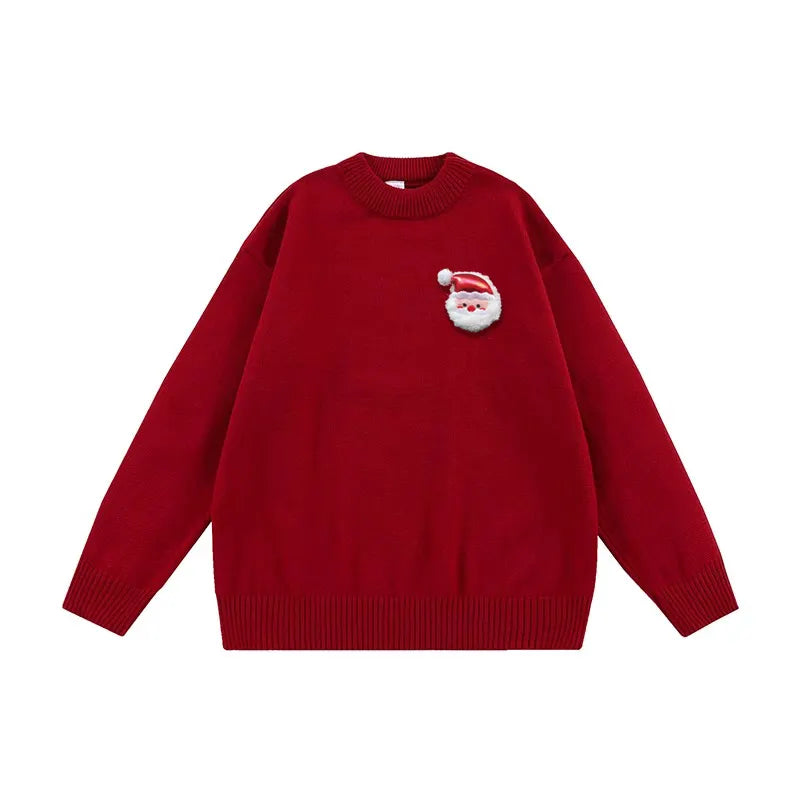 VINESU Handmade 3D Felt Decor Crewneck Sweater