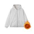VINESU 100% Cotton Solid Color Zip-Up Hoodie