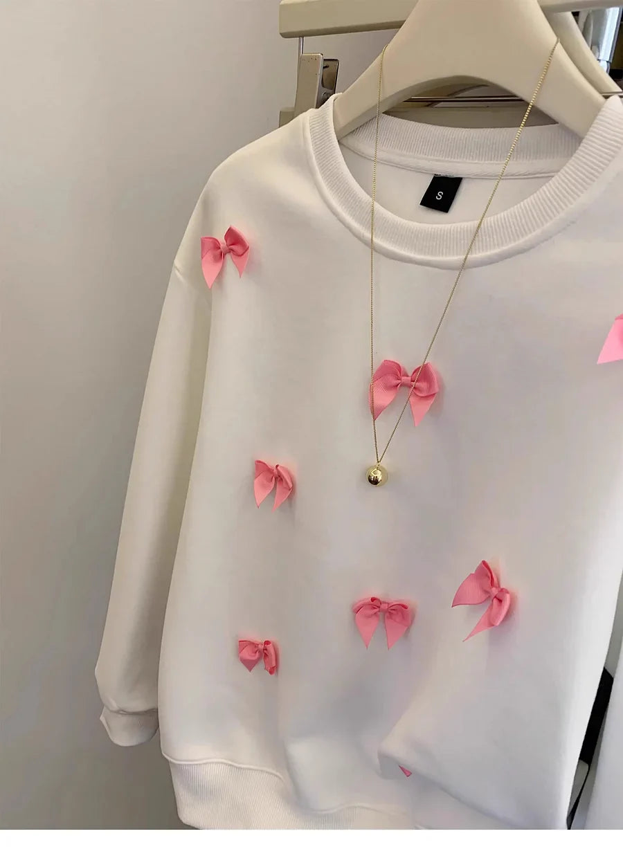 VINESU Sweet Style! Sweatshirt Covered in Pink Bows