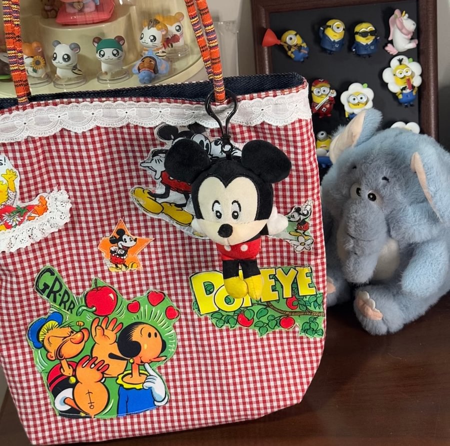 Vinesu Customer Appreciation Sale 💗 Vintage Cartoon Character Plaid Handbag