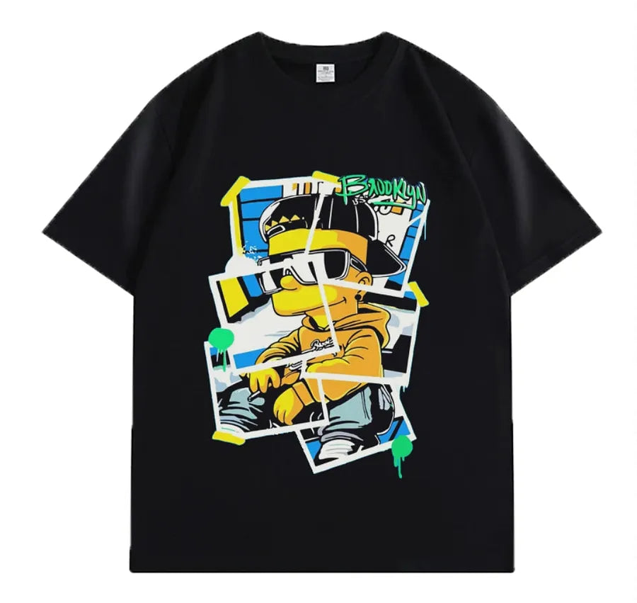 VINESU Sticker Bart Printed Heavyweight T-shirts