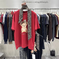 VINESU Leopard Bow Rebellion Teddy T-Shirt
