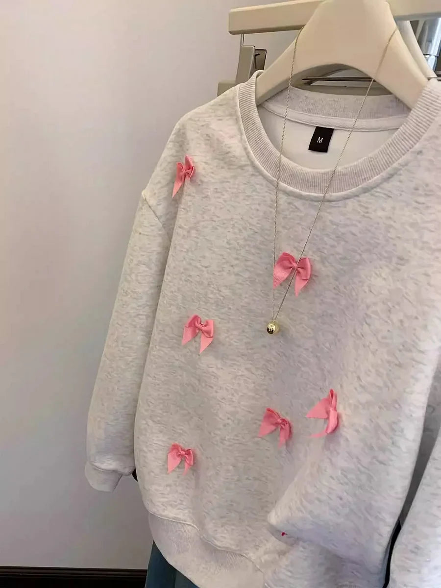 VINESU Sweet Style! Sweatshirt Covered in Pink Bows