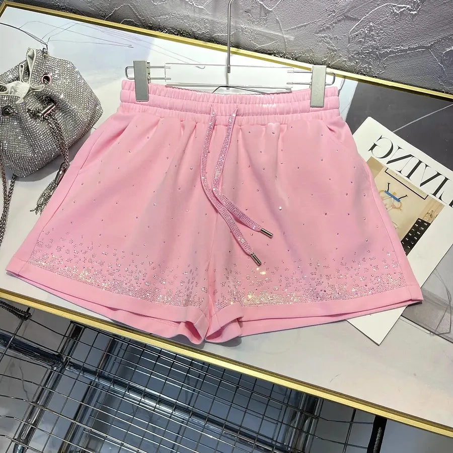 VINESU | New Style-Summer Hot Diamond Loose Short Sweatpants