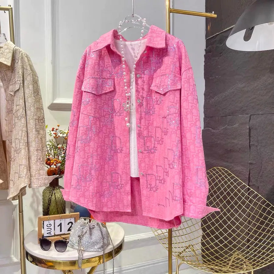 VINESU | Heavy Diamond Jacquard Denim Shirt
